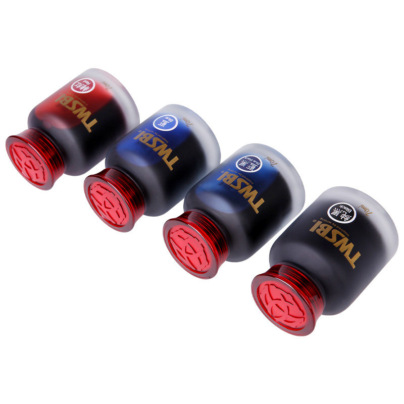 TWSBI SANWENTANG 잉크 학생은 컬러 잉크 병을 사용합니다. 비 탄소 펜 잉크 유리 딥 펜 막힘 방지 펜 파란색 검정색 펜 물 검정색 빨간색 대형 병 범용 잉크