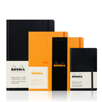 法国罗地亚本子Rhodia 经典皮面横翻笔记本子空白/横线/点线内页
