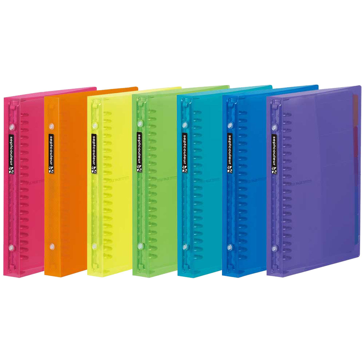 日本maruman满乐文SEPT COULEUR彩虹活页本笔记本子20孔A5简约ins活页夹外壳大容量硬壳记事本商务文件收纳夹