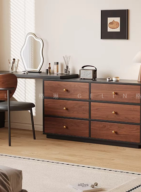 法式复古风梳妆台斗柜一体现代简约小户型卧室可伸缩储物化妆桌