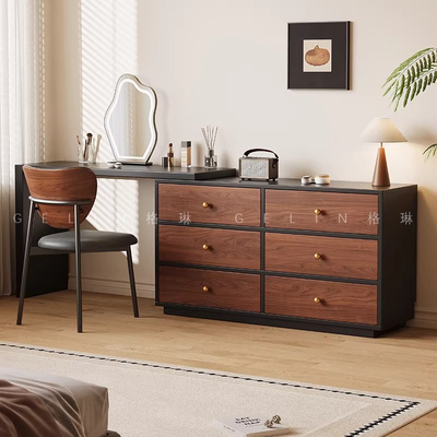 法式复古风梳妆台斗柜一体现代简约小户型卧室可伸缩储物化妆桌