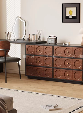 中古梳妆台床尾斗柜一体书桌实木化妆台卧室转角法式白色现代简约