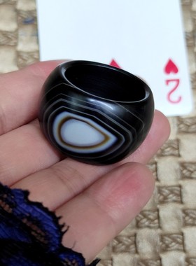 天然玛瑙一眼扳指，一物一图