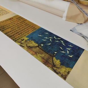 【瑞鹤图】国风布料手工布料自制diy手工包包表布缝纫布料涤纶