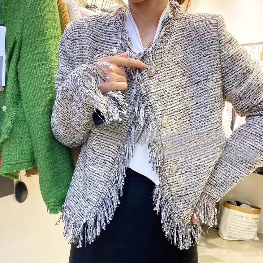 法式流苏小香风开衫外套女2025春新款气质设计感名媛宽松显瘦上衣