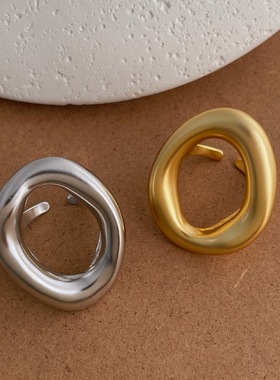 欧美时尚个性不规则镂空戒指女轻奢食指戒夸张开口指环手饰配饰品