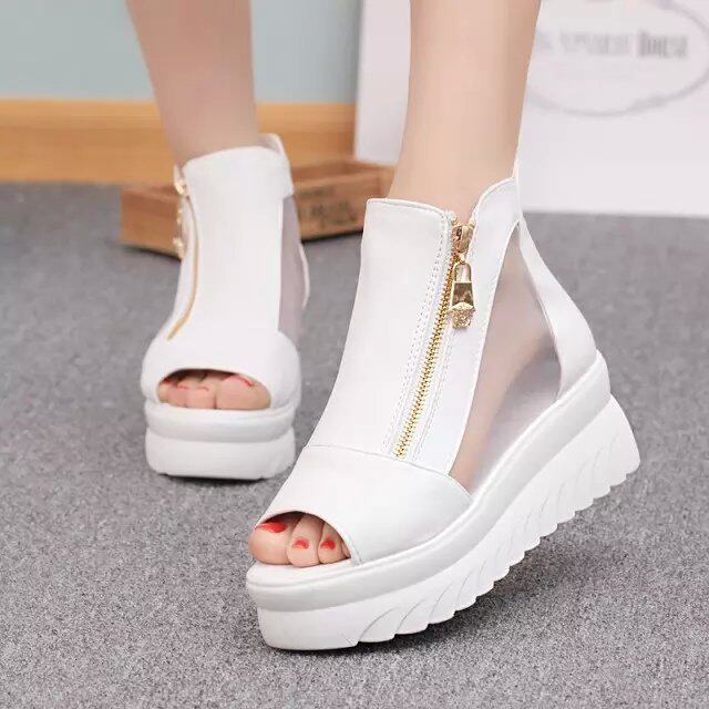 Ladies student Sandals 2018 Summer style Jacobs Fish head high heels Muffin The thickness of the bottom Waterproof Wedge heelin the Women's Shoes, Sandals  category - from Buy2taobao.com to provide professional Taobao agent buy service