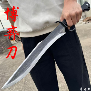 龙泉刀轴承钢博弈刀一体龙骨真钢刀户外车载防身冷兵器开山未开刃