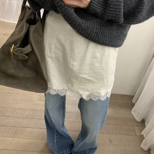 冬上新氛围感蕾丝花边中长吊带背心3855 ROOM