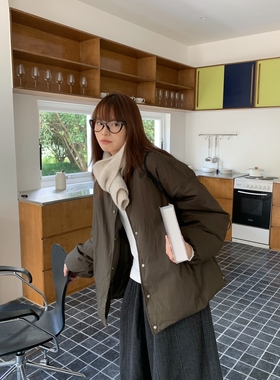 爆款圆领HZH设计款通勤文艺轻薄款保暖羽绒服外套  X226556