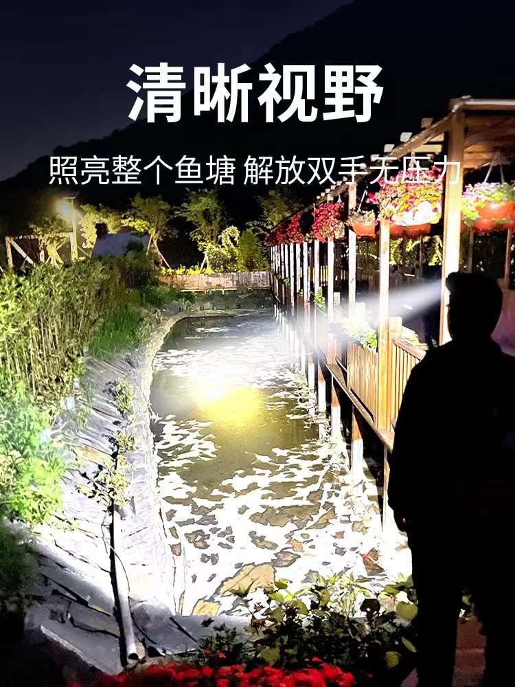 夜钓鱼头灯强光充电超亮头戴式疝气超长续航手电筒矿灯轻小号专用