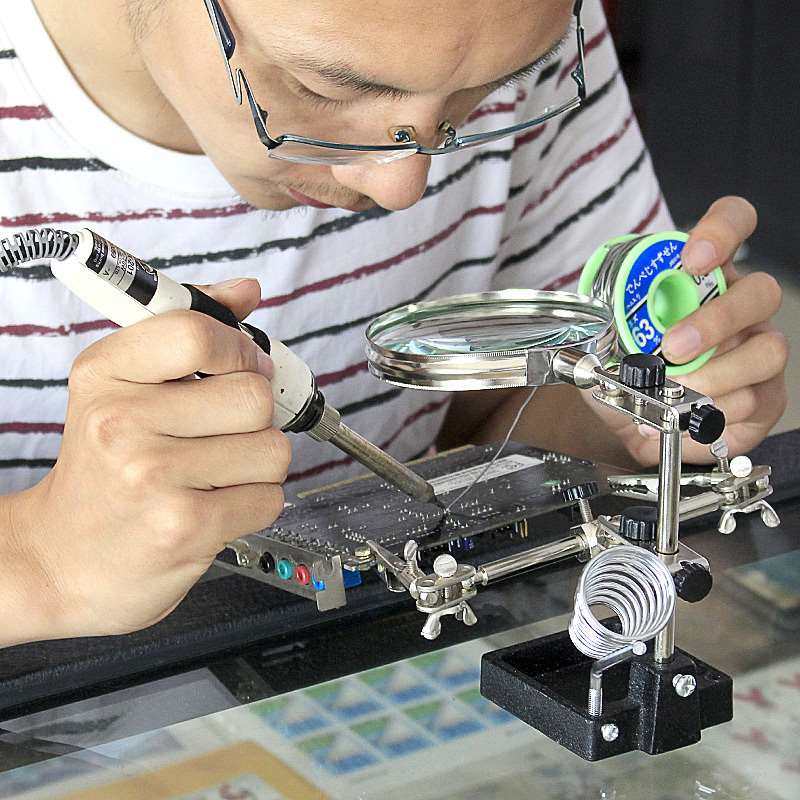 拜斯特台式维修放大镜光学焊接台工具8倍多钟表手机电子路功能