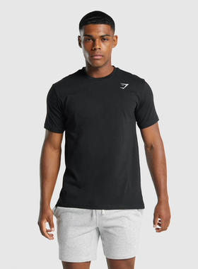 超好穿！ GYMSHARK CREST 刺绣标运动棉感短袖T恤基础百搭轻薄