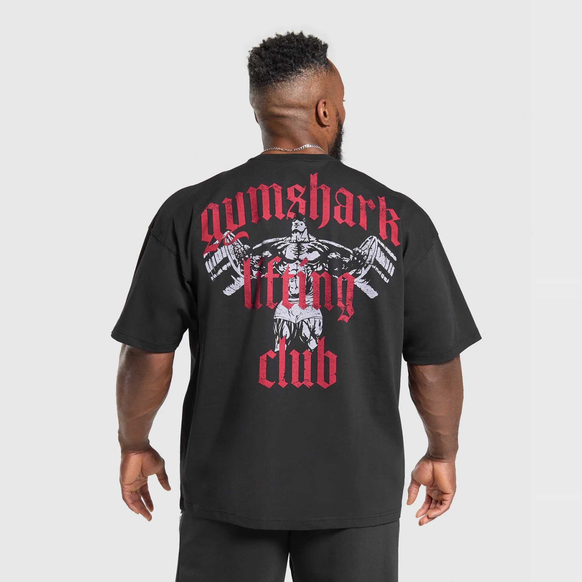 硬核 极限硬拉 GYMSHARK LIFTING CLUB 超燃硬核龟裂短袖t恤宽松