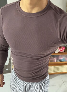 非常爱穿GYMSHARK RIBBED 弹力运动紧身纯色螺纹长袖t恤打底衫