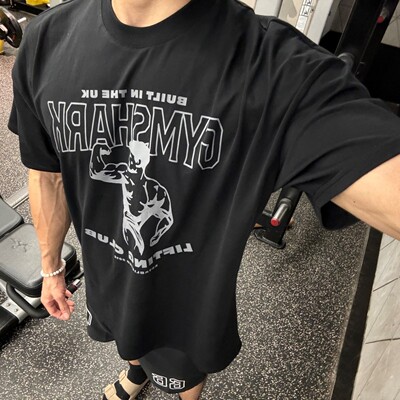 克里斯同款 GYMSHARK UK限定 阿诺德展背纯棉柔软宽松运动短袖t恤