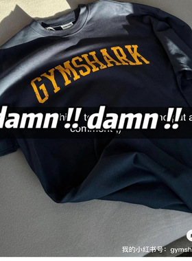 天花板 GYMSHARK COLLEGIATE 学院风落肩宽松重磅棉感健身短袖t恤