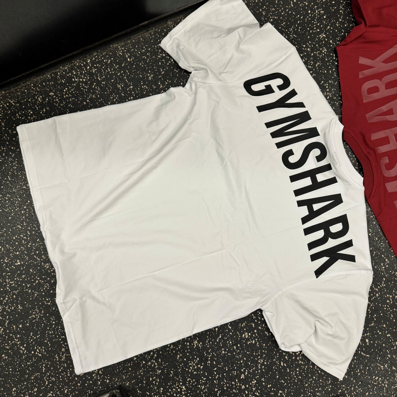 thumbnail for Huichuan 2025 New Gymshark Power Shark Burst Letter Sports Elastic Loose Short-Sleeved T-Shirt for Men