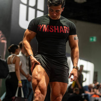 帅爆了的OG~GYMSHARK IMPACT 鲨鱼短袖修身裁剪贴身弹力短袖t恤