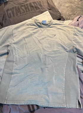 很难不喜欢 GYMSHARK POWER 做旧水洗柔软毛圈宽松运动短袖t恤