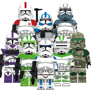 兼容国产星球大战X0344狼群克隆人第442军团士兵拼装积木儿童玩具