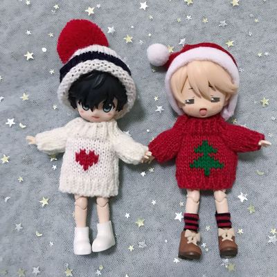 ob11粘土人娃衣衣服娃娃毛衣圣诞