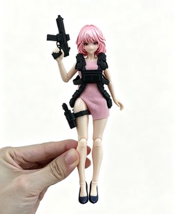 1/12蜗之壳6寸兵人配件战术绑腿快拔枪套6寸机娘女素体武器改件