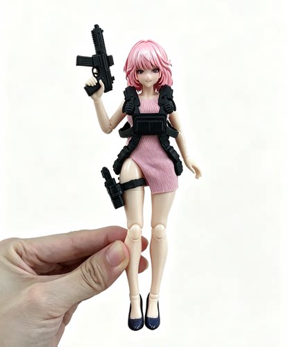 1/12romankey6寸兵人配件战术绑腿快拔枪套6寸机娘女素体武器改件