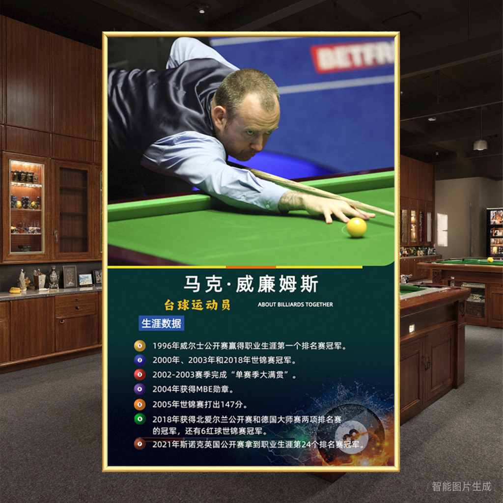 台球室桌球厅装饰画墙面