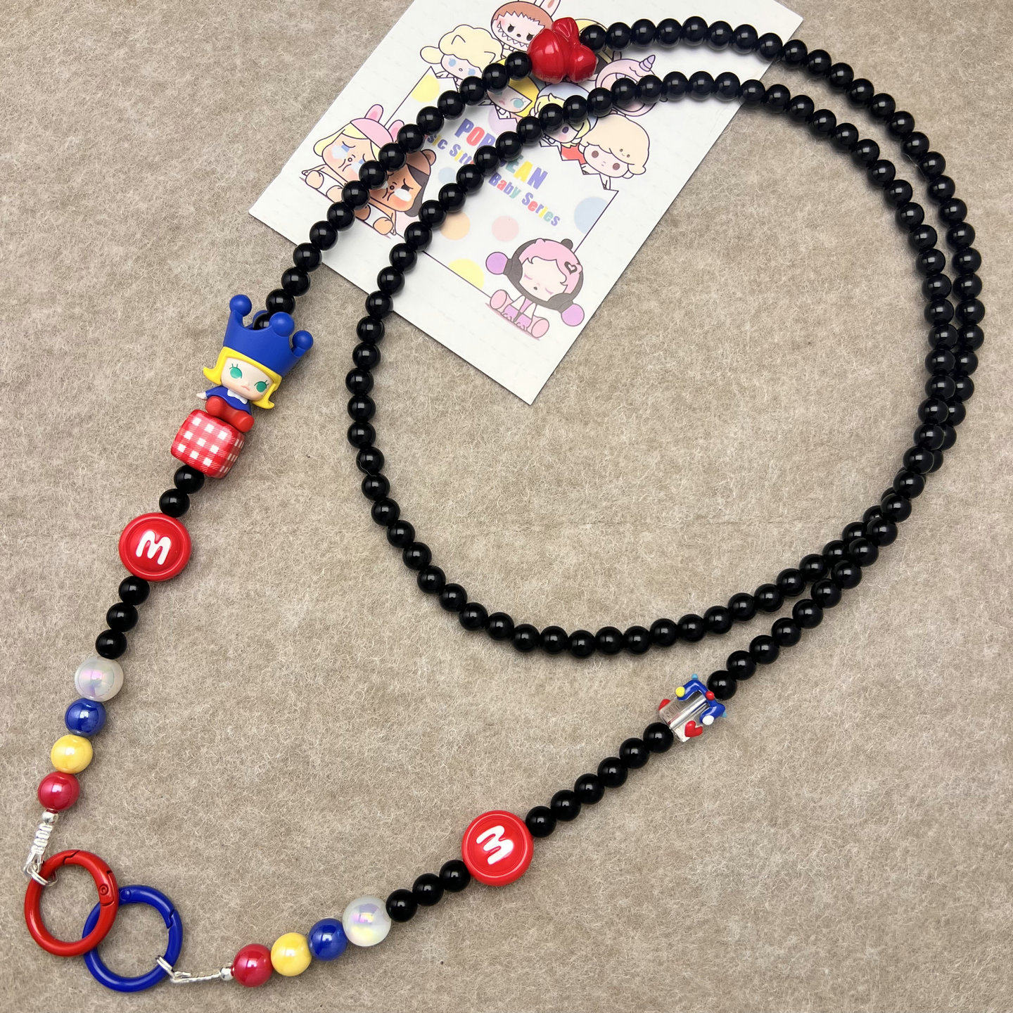 原创泡泡正版Molly茉莉萌粒斜跨手机链长条可背可爱挂绳脖子挂件