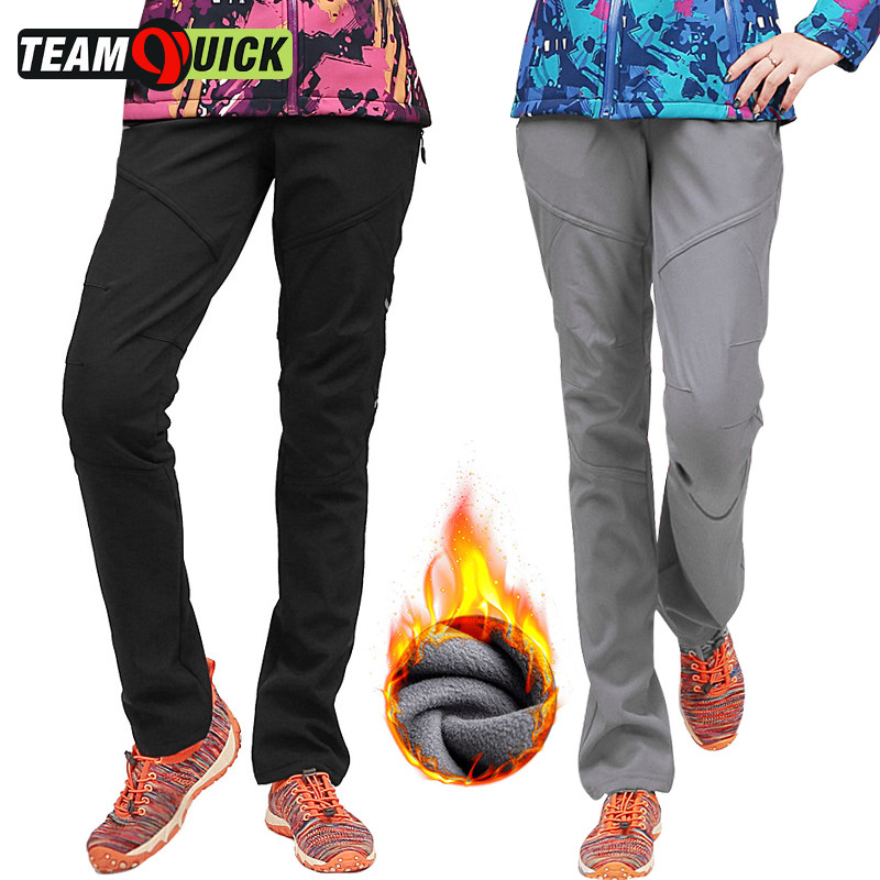 女款秋冬季自行车骑行服抓绒保暖户外软壳休闲裤修身防泼水KD-334