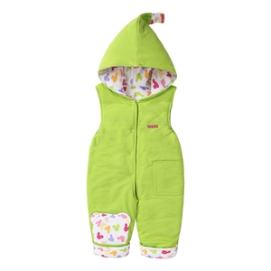 婴儿背带棉裤初春薄棉宝宝夹棉背带裤纯棉开裆连身衣连体裤0-1-2