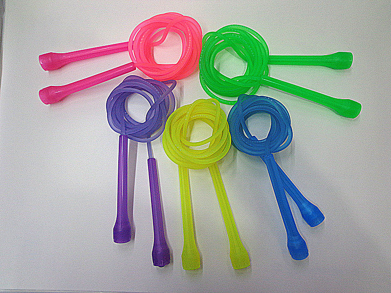 幼儿园中小学有手柄体育达标跳绳儿童成人健身单人有柄塑料跳绳子