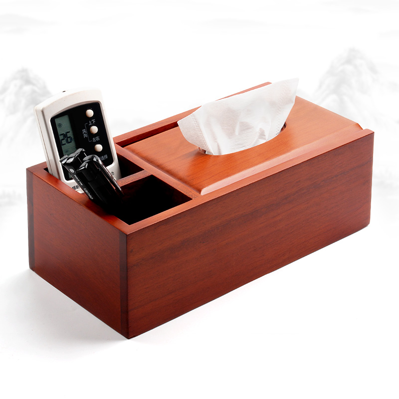 越南花梨木创意定制logo抽纸盒