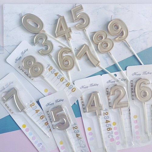 百花香槟金色数字蜡烛生日蜡烛