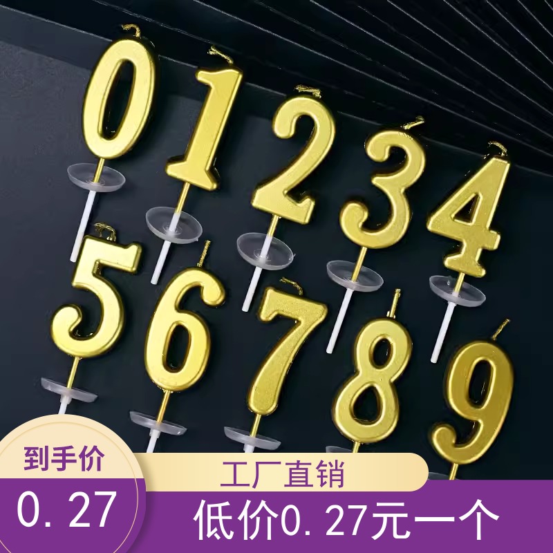金色数字蜡烛生日蛋糕插件