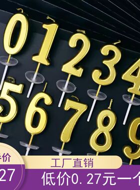 金色数字蜡烛生日蛋糕插件