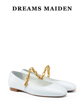 Dreams maiden小众设计师舒适白色圆头玛丽珍鞋女2025春季新款