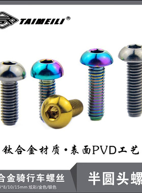 EFsolid 钛合金螺丝TC4 M3*6/8/10/15半圆头 盘头螺丝  油缸螺丝