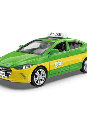 彩珀成真1:32合金北京现代索纳塔的士出租车模型声光回力儿童玩具