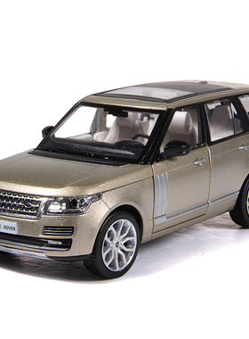 彩珀成真1:26合金橙色路虎揽胜SUV越野吉普车模型开门儿童玩具男