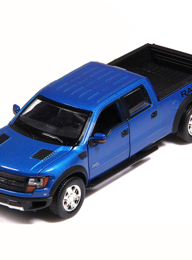 彩珀成真1:34合金蓝红色福特F150皮卡汽车模型回力开门儿童玩具男