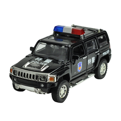彩珀成真124合金警车儿童玩具男