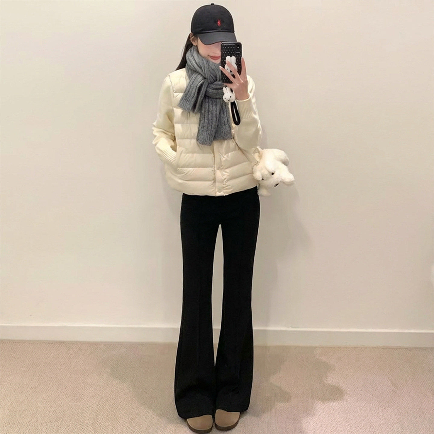 黑色微喇叭裤女裤子2026新款秋冬季大码胖mm小个子高腰显瘦西装裤