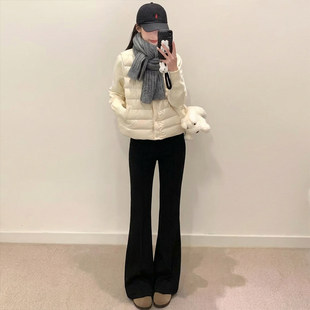 黑色微喇叭裤女裤子2026新款秋冬季大码胖mm小个子高腰显瘦西装裤