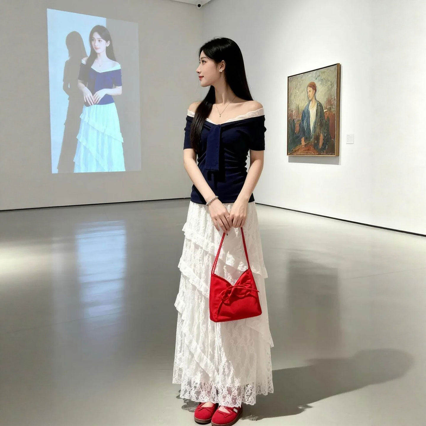 白色蕾丝蛋糕半身裙女2026新款夏季薄款高腰显瘦不规则a字中长裙
