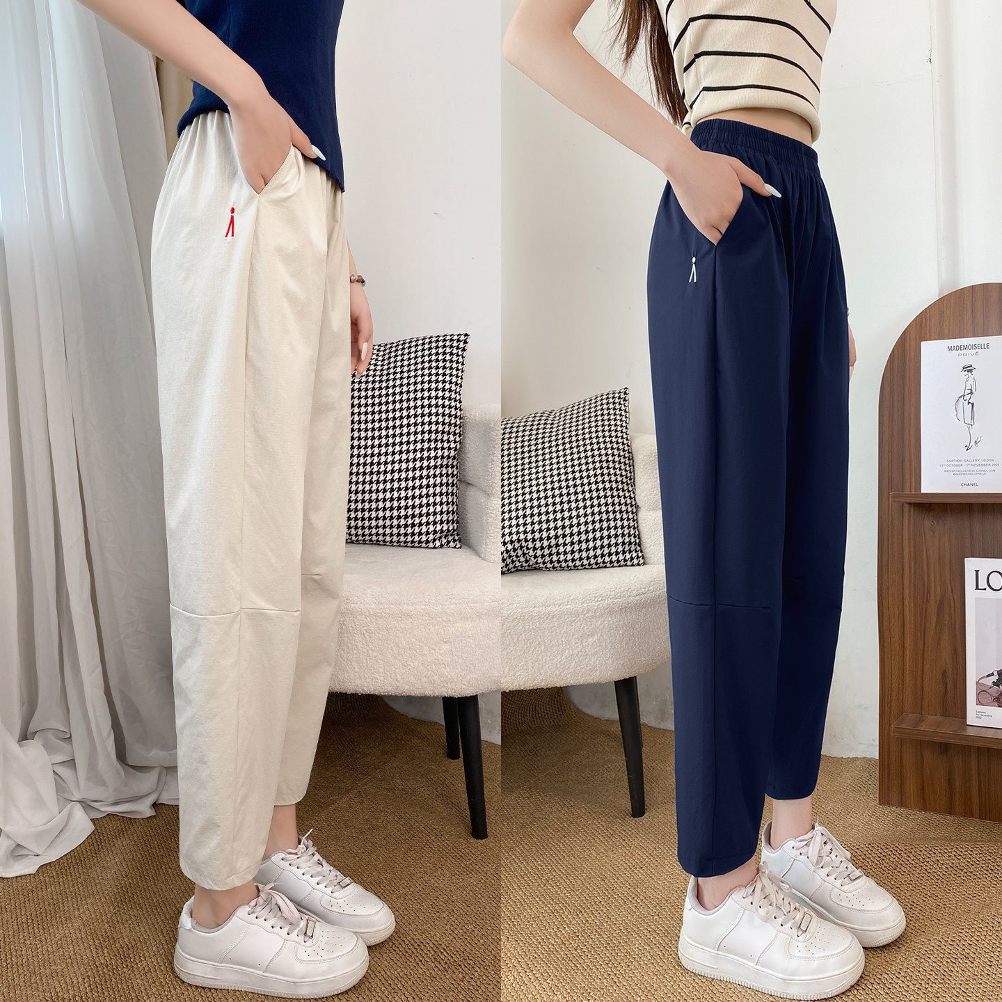 九分裤女裤子夏季薄2026新款冰丝防晒裤宽松哈伦小个子速干运动裤