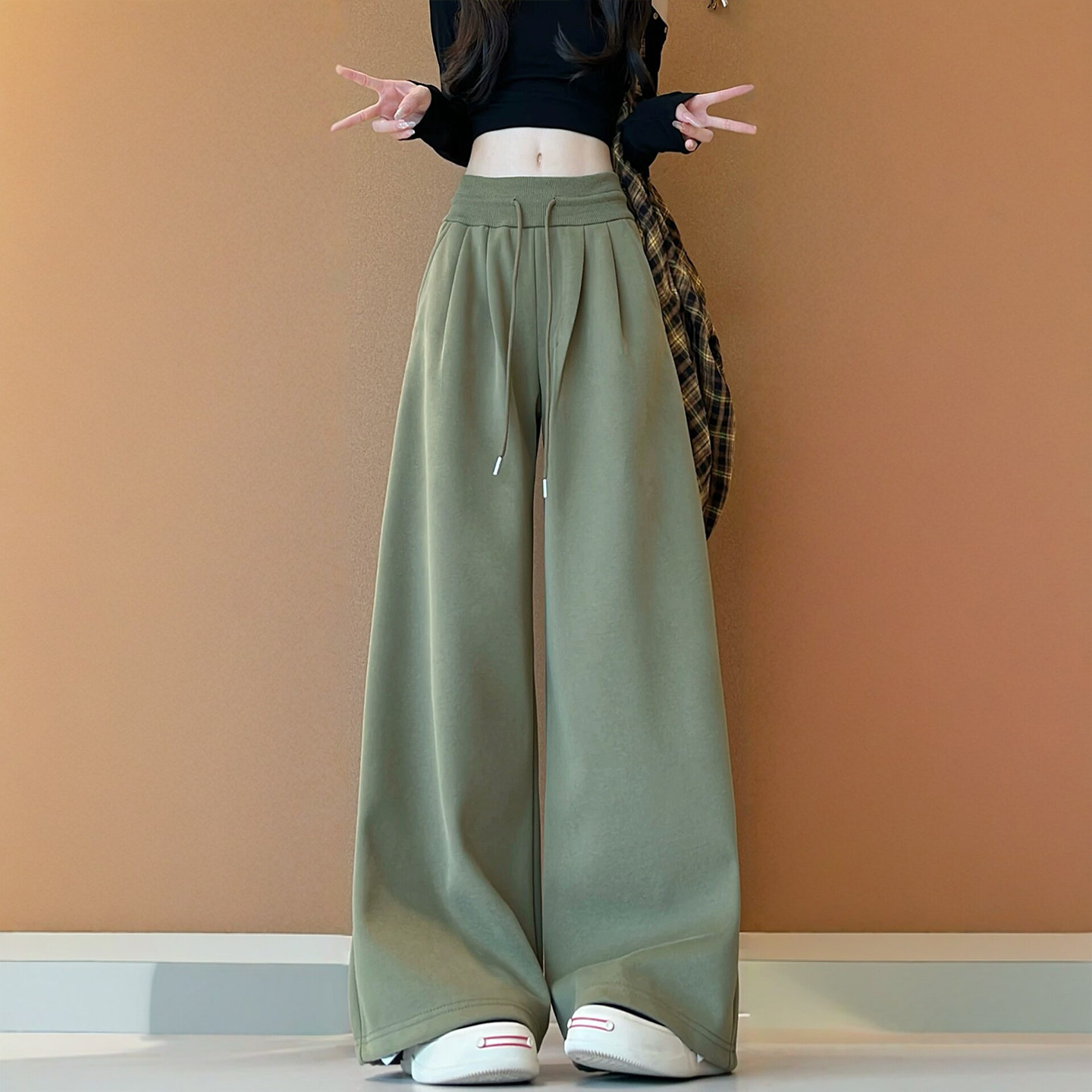 美式运动裤女裤子夏薄款2026新款小个子低腰宽松慵懒休闲阔腿卫裤
