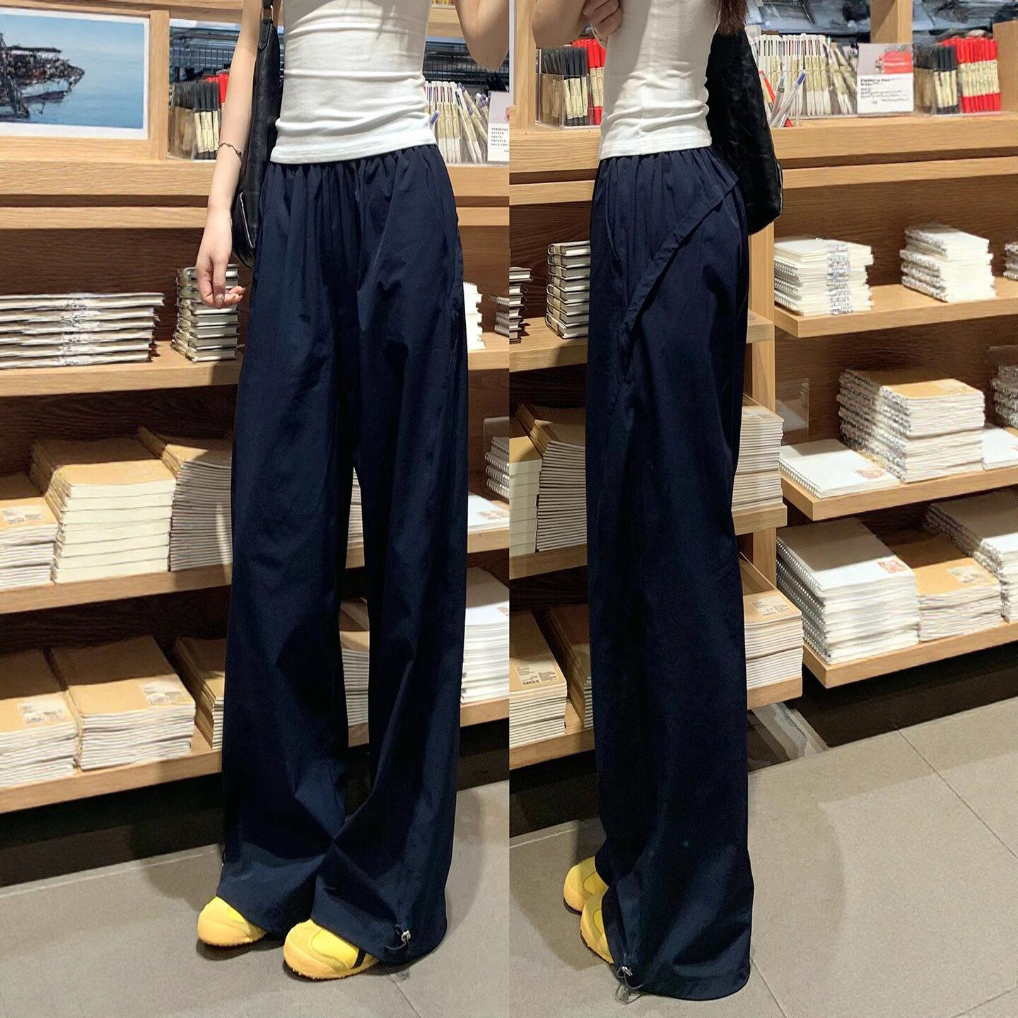 美式速干工装裤女夏季2026新款小个子直筒裤宽松运动裤冰丝阔腿裤