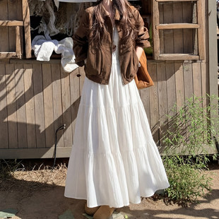 大码白色半身裙女2026新款春季巨好看a字裙小个子绝美蛋糕裙长裙